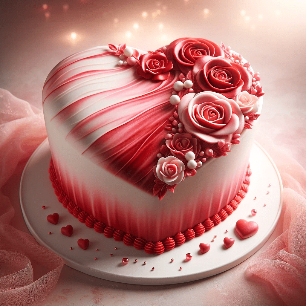 کیک طرح ساده برای روز عشق